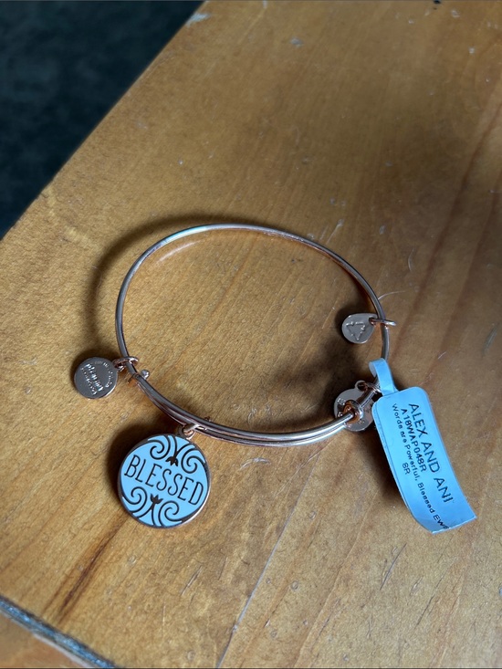 Alex and Ani Jewelry - Alex and Ani Rose Gold 'Blessed' Charm Bangle